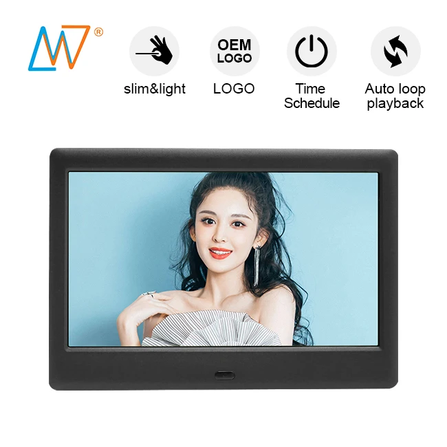 slide 7 inch lcd electronic cheapest digital photo frame sound video picture frame