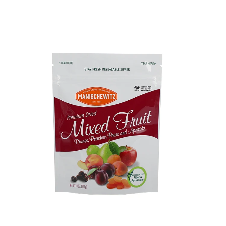 Accept custom stand up Zip Lock Pouch Poly Bag peaches peans dried plums dried fruit mylar bags smell proof