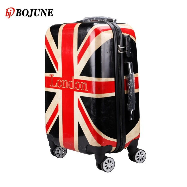 Flag pattern design suit case luggage travel luggage set with double zipper
