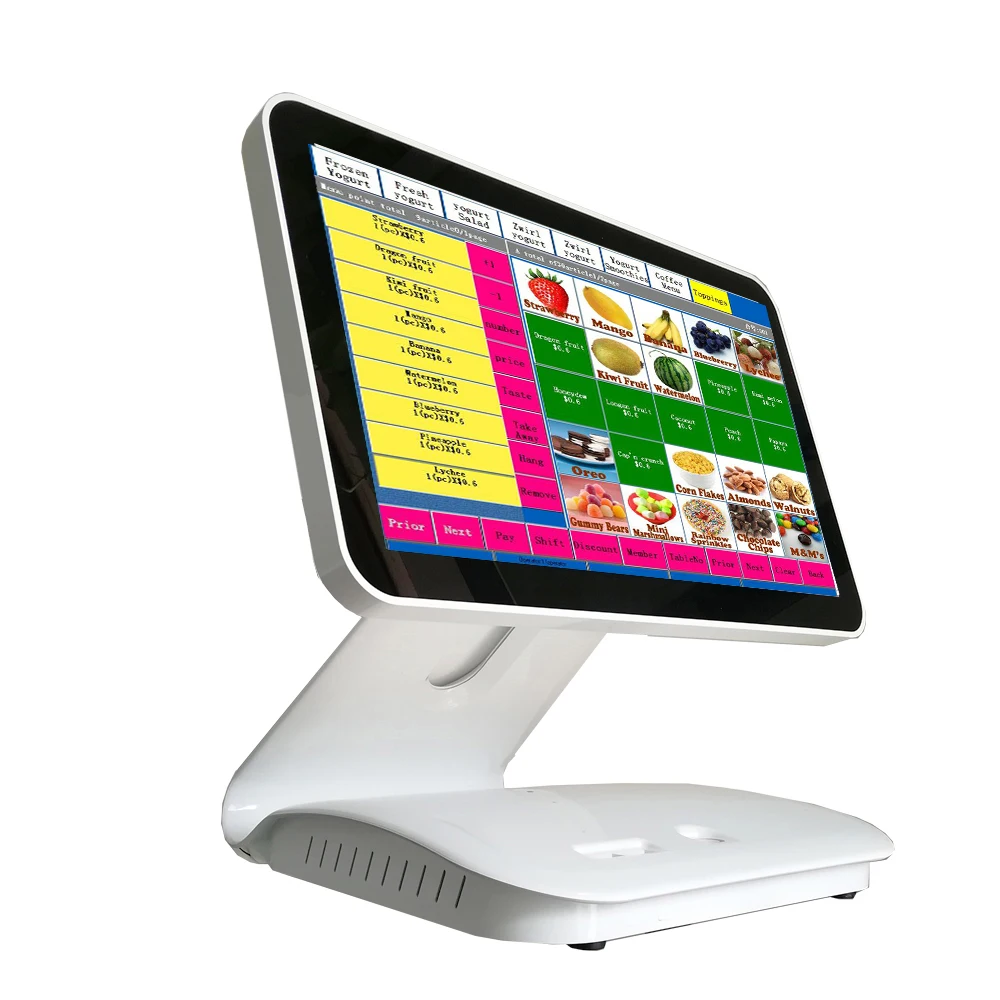 Compostech Wide Screen POS Capacitive 15.6 inch capacitive Touch Monitor EPOS For Restaurant With VFD POS Terminal