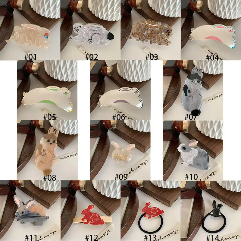 12cm Acetate Giant Rabbit Accesorios Para El Cabello Shark Hair Claw Sweet Cute Clamps Clips For Girl Hair Clips For Women