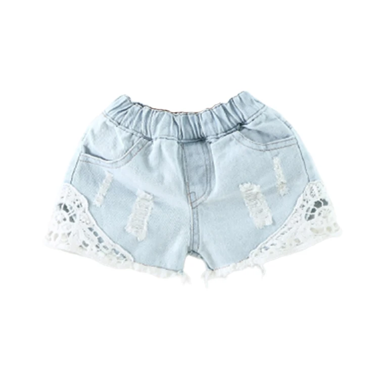
Mudkingdom Girls Summer Stylish Demin Shorts Toddler Latest Lace Design Bottoms Kids Jeans Clothing For Girls Short 