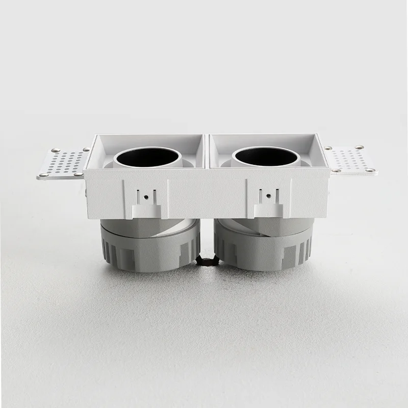 Frameless LED Spotlight Double Head 2*10W LED Recessed Adjustable Downlight Spotlight Ceiling Mounted Light