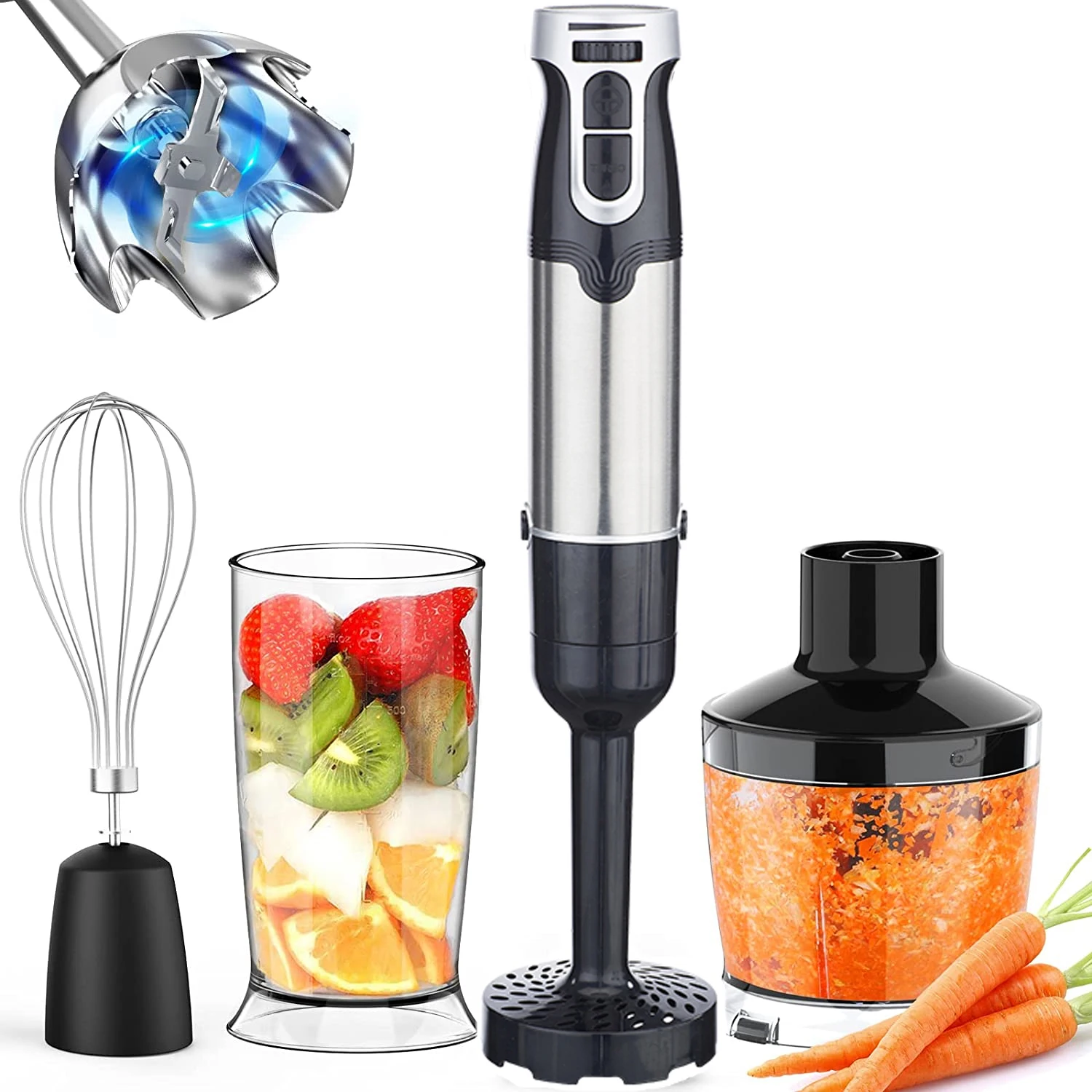 Multi-Use Immersion Blender, Hand Blenders with Powerful Copper Motor 800W Stick Stainless Steel handheld blenders