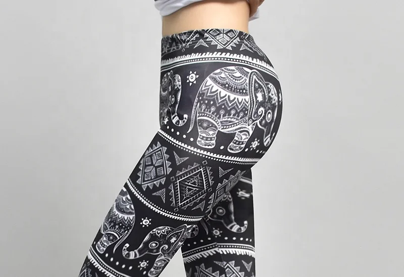 Оптовая сублимационная печать 92% полиэстер 8% спандекс Йога мягкие леггинсы с высокой талией
