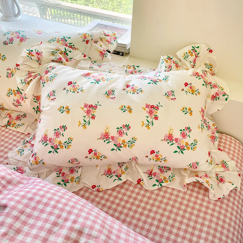 Wholesale Soft Beautiful Floral Bedding Cotton Reversible Duvet Cover with Pillowcases