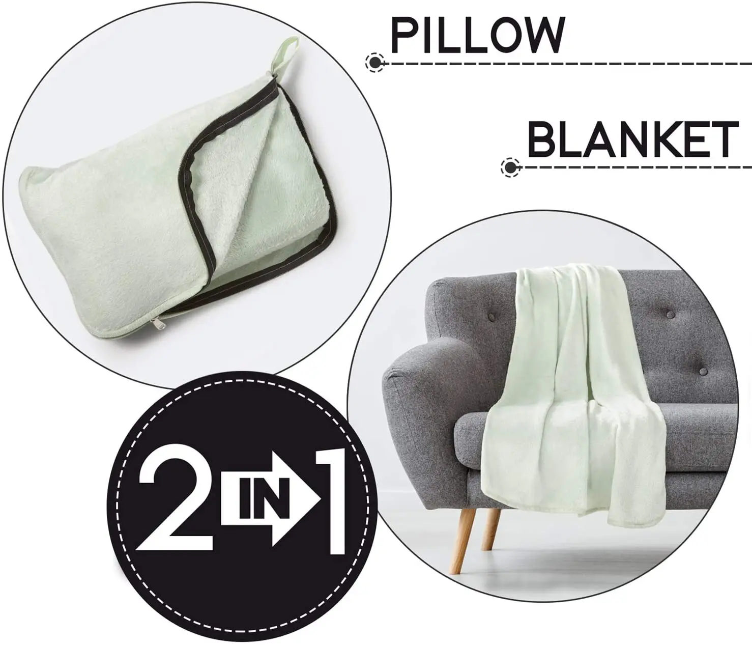 wholesale Lightweight custom flannel fleece travel blankets and pillow Portable Foldable 4 in 1 Travel Blanket in pouch