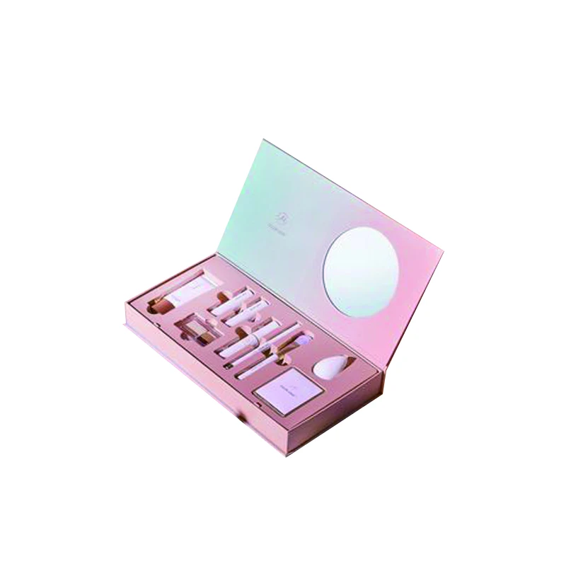 Lip Gloss Gift Box Set Pack with Mirror Pink Sample Fragrance Perfume Discovery Bottle Packaging Paper Luxury Rigid Boxes 200pcs