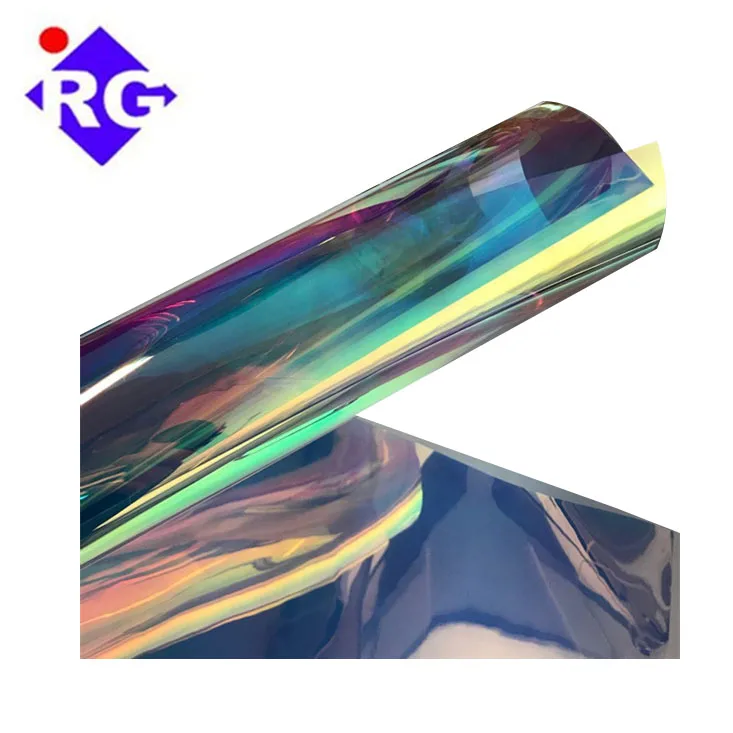 Royal Glory 3M Quality 70 Microns Self Adhesive Dichroic Iridescent Window Film for Building Glass and Acrylic