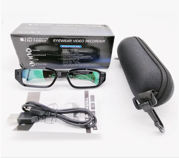 Mini Invisible Portable HD 1080P Audio Video Hidden Spy Camera Glasses