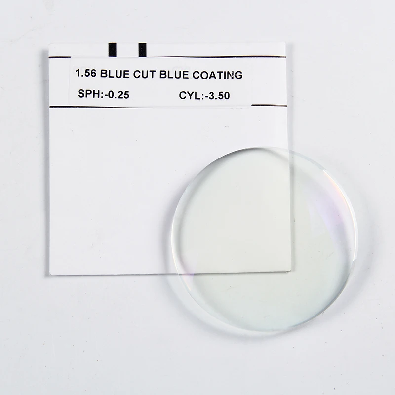 Cr39 Optical Lens 1.56 HMC Blue Cut UV420  Anti Blue Light Single Vision Blue Coating blue block optical lenses Eye Lenses