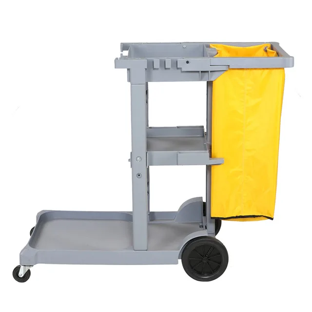 AF08170 Grey Swift Hospital Hotel Folding Janitor Cart Housekeeping Equipments Cleaning Trolley Cart