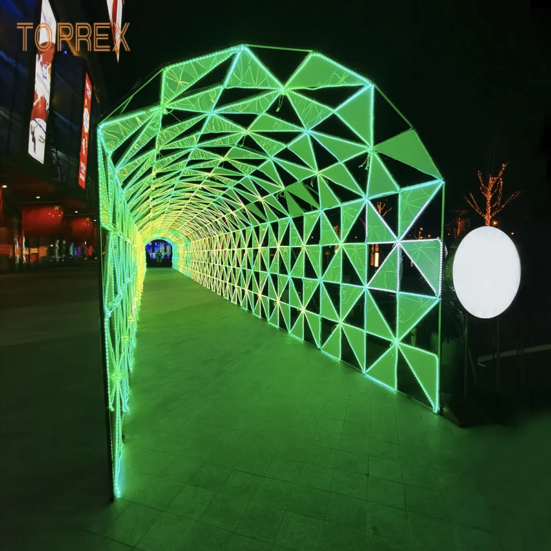 Outdoor commercial christmas festival decor customisable led tunnel light arch