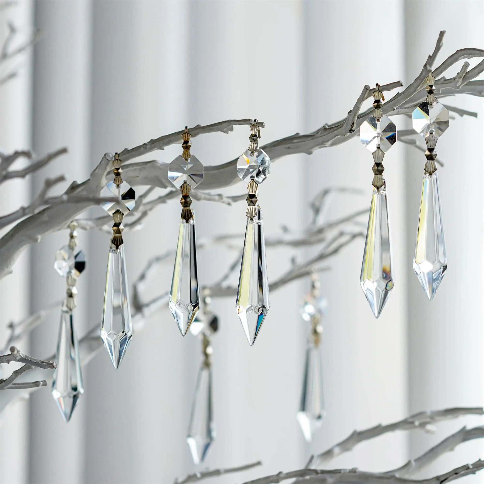 Clear Chandelier Icicle Crystal Prisms Crystals Chandeliers for Windows Wedding Lamp Decoration