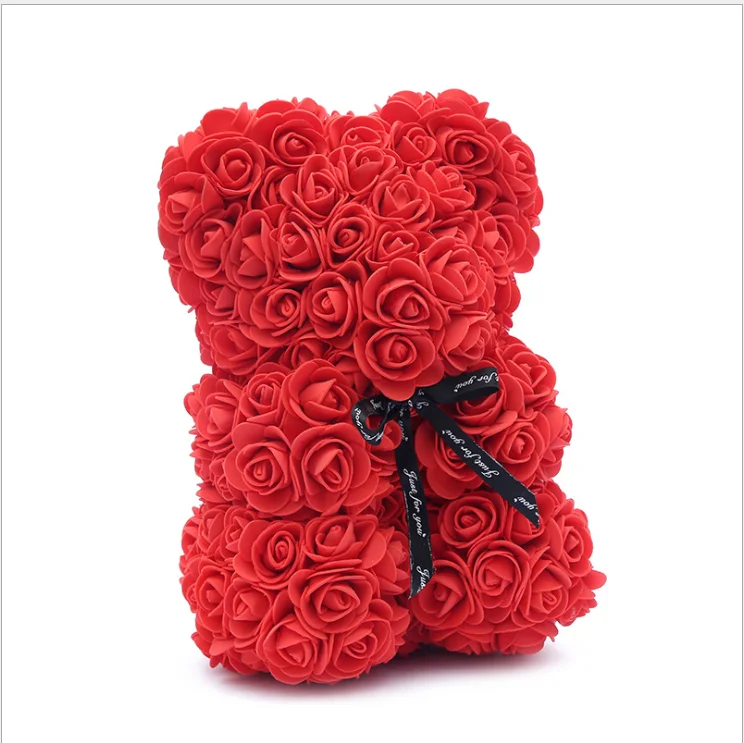 
Wholesale hot sell 25 cm foam eternal flower rose Teddy Bear Christmas Day 