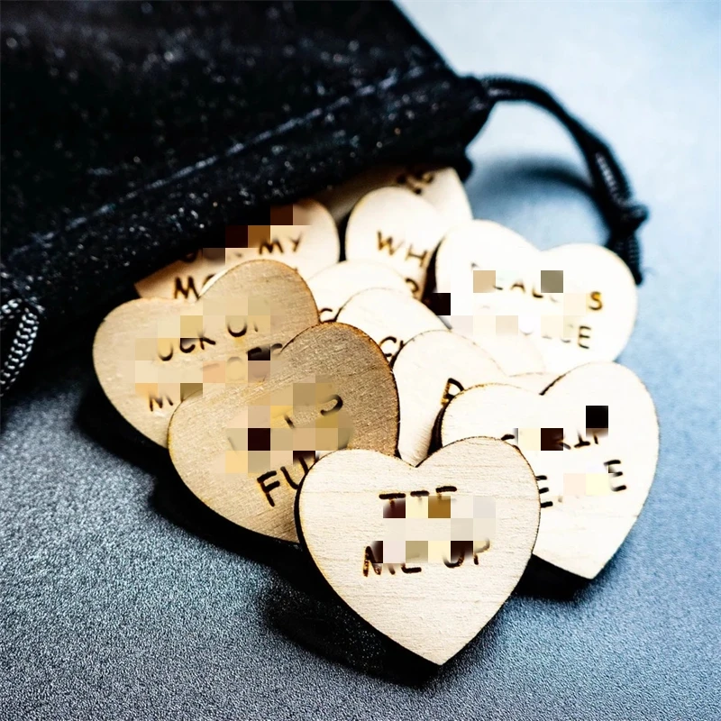 Hot Sale Romantic Couples Valentines Ideas Funny Sex Tokens Gift Date Night Activity Wooden Tokens with Storage Bag