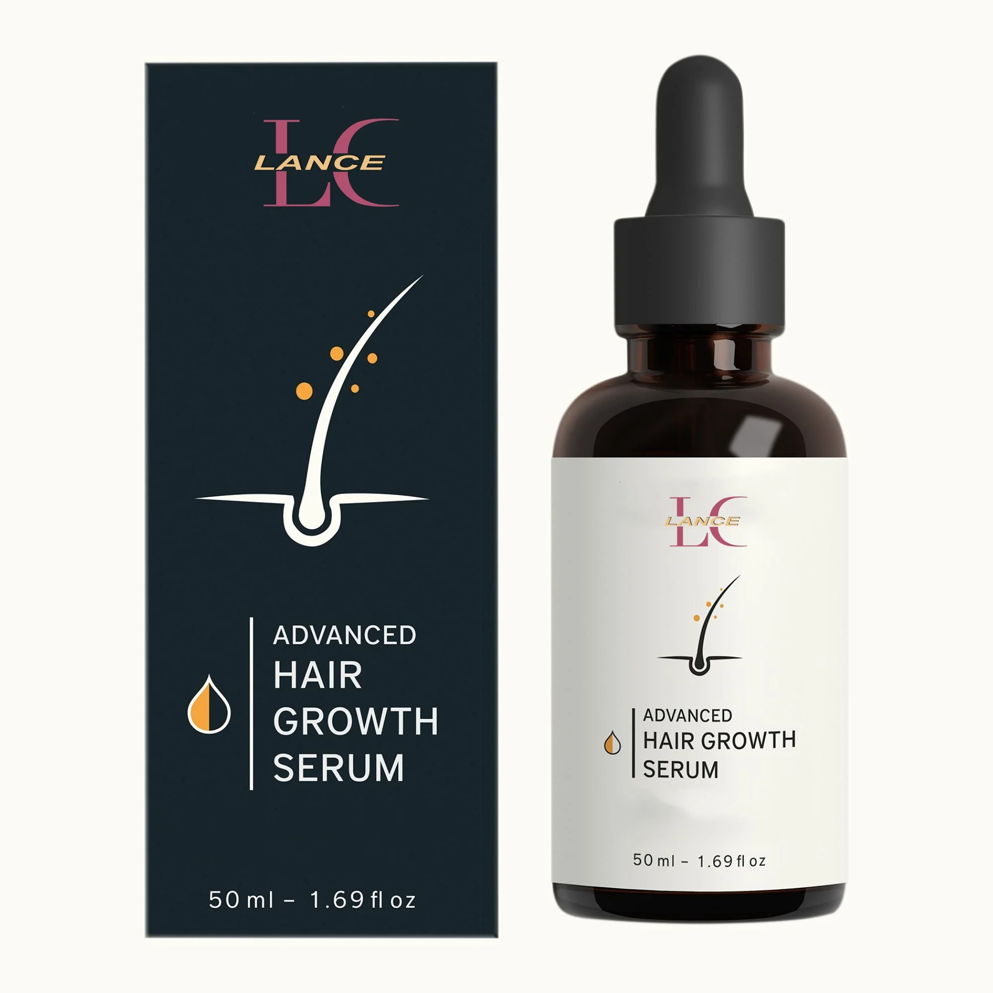 Lance Custom Hair Growth Serum Natural Vegan Increase Density Thicken Organic Hair Serum for Men and Women