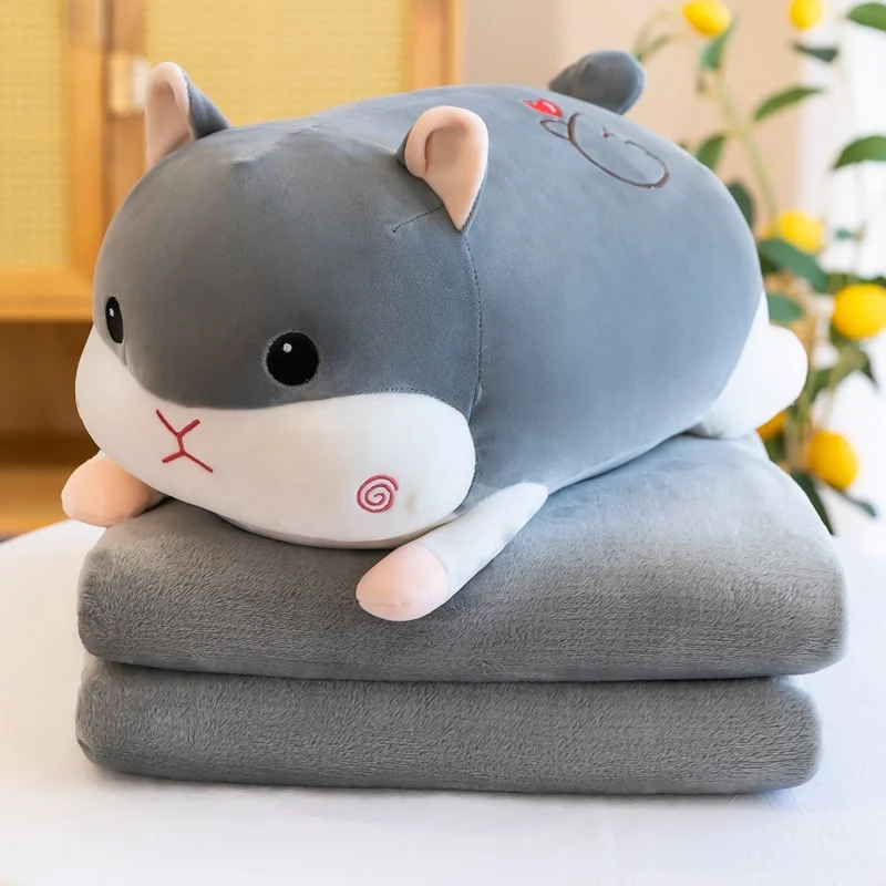50cm-60cm 2022 New Pillow Summer Quilt Child  Stuffed & Plush Toy Animal Pig Husky Lion Unicorn Avocado Air Conditioning Blanket
