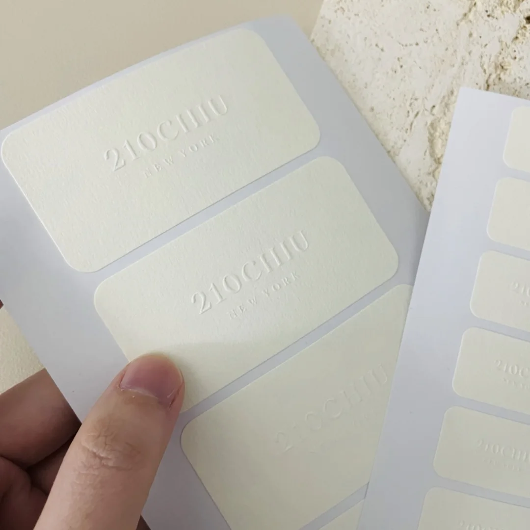 Custom Thank you stickers for small business custom decorative die cut round embossed letterpress business stickers