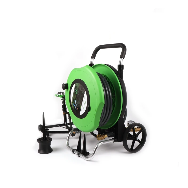 Second Generation 20m Portable Sprinkler Water Irrigation Cart Garden Watering Hose Reel Cart With Wheel