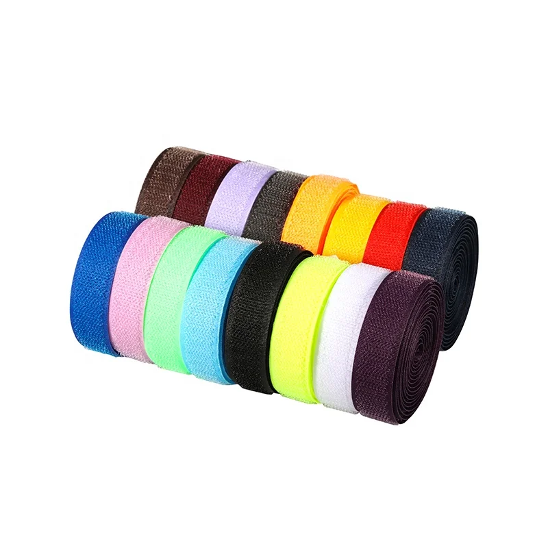 Customized color velcroes patches self adhesive fastener sticky  colorful nylon hook and loop tape