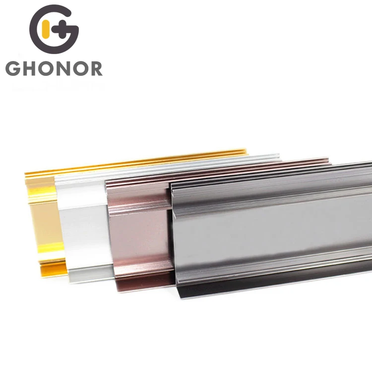 Home Apartment Hotel Floor Accessories Colorful Golden Aluminum Baseboard