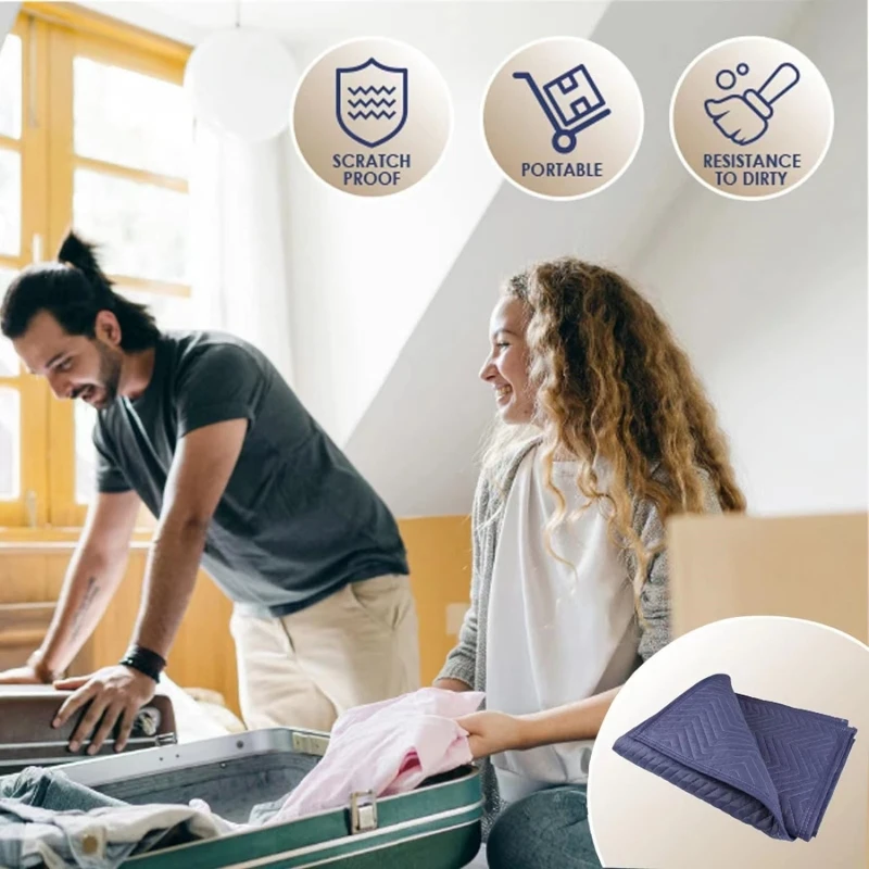 Transportation Blankets Non slip Protective Furniture Non Woven Recycled Cotton 80'x72' moving pads storage removal blanket
