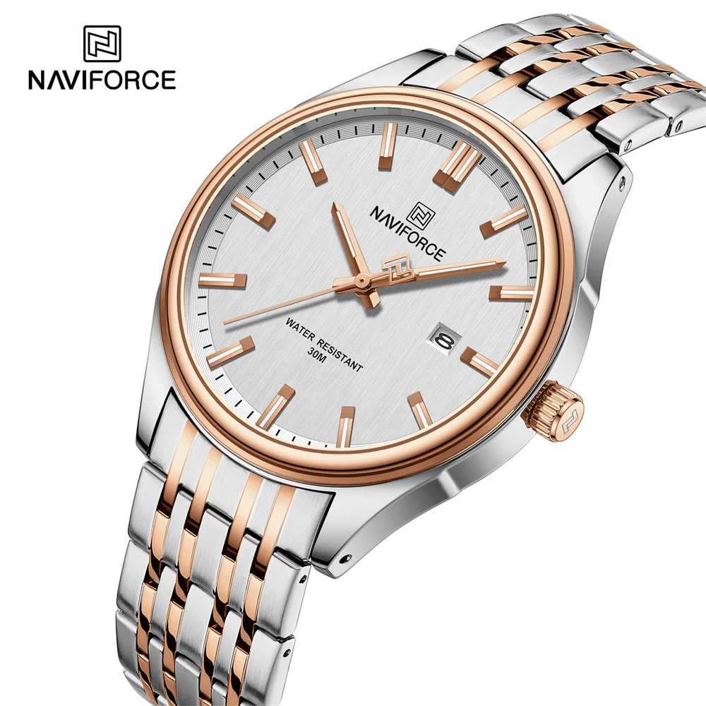 Naviforce NF8039 new design male timepiece low cost Stainless steel band waterproofing date display Leisure wrist watch