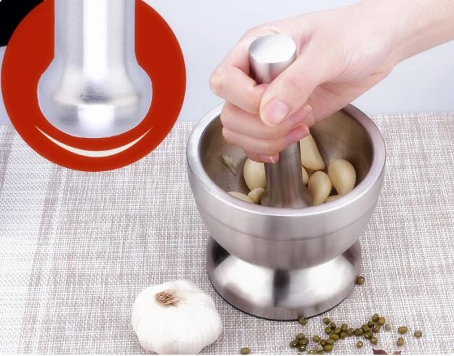 Durable Stainless Steel Pestle Herb & Spice Tools Spice & Nut Grinders Mortar and Pestle Eco-friendly CE / EU Stocked Metal LFGB