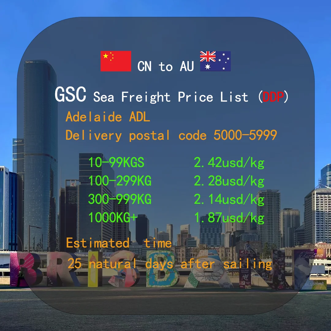 Freight Forwarder Sea Shipping Agent From China To Australia cost calculator door to door ddp to Adelaide postal code 5000-5999