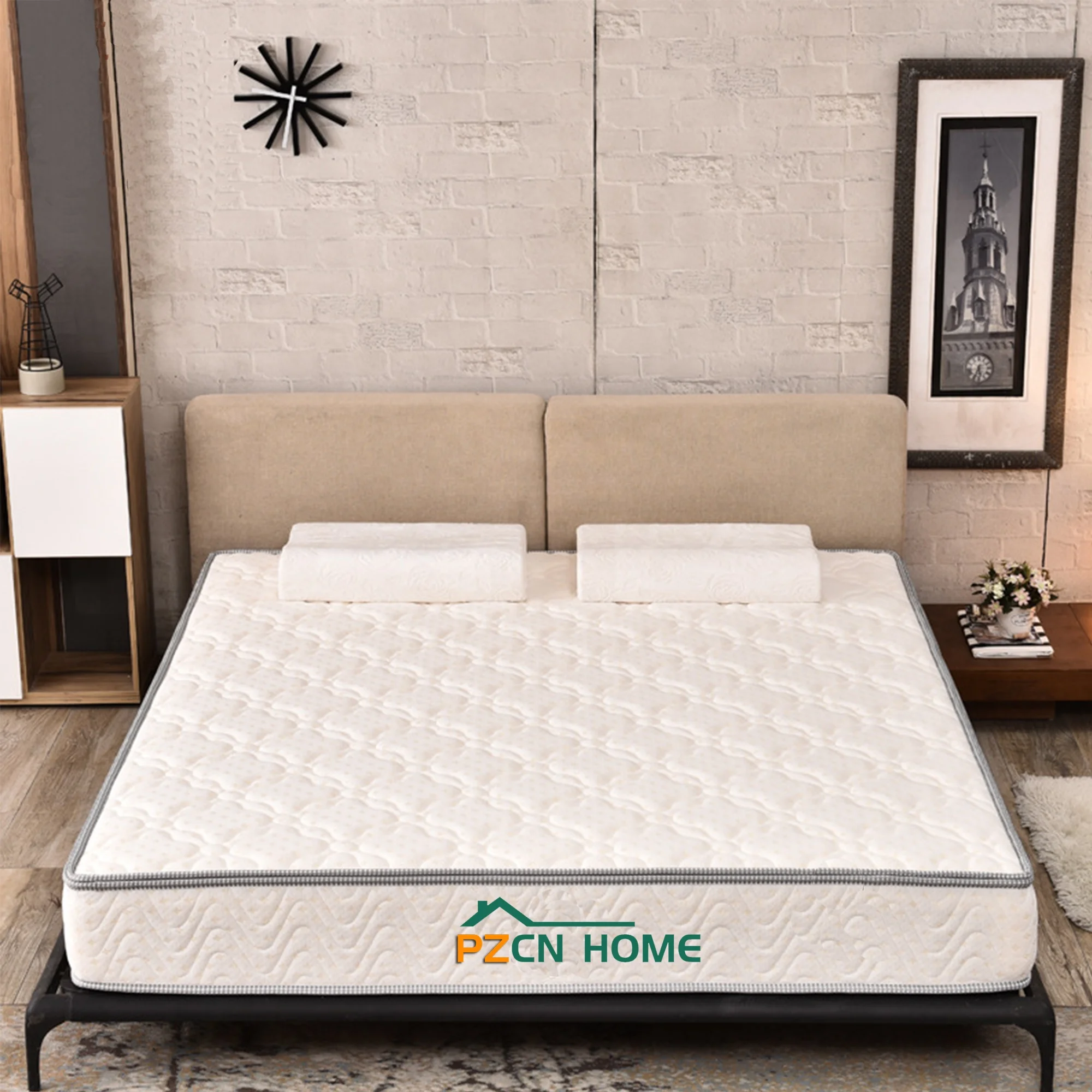 Luxurious latex foam sponge comfort zone thin 3d mattress with zipper