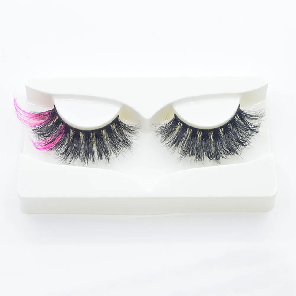 Fluffy real mink lashes private label fluffy lash strips vendor customized packaging diamond mink stars colors wholesale eyelash