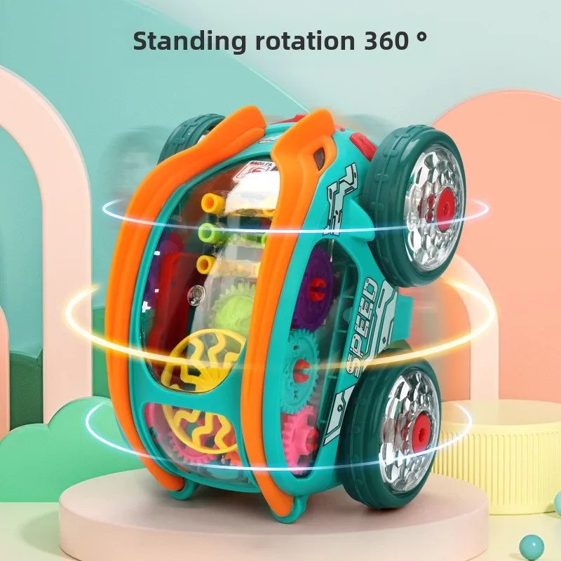 Unisex Electric Stunt Dump Truck Toy 360 Rotate Gear with Music & Light ABS Plastic for Boys & Kids to Play Street Stall