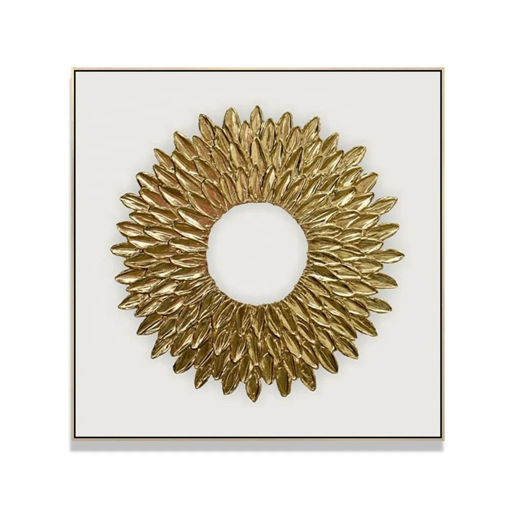 Gold Foil Canvas Wall Art Artwork Abstract Hand Painted Oil Painting 3D Texture Hand Wall Paintings