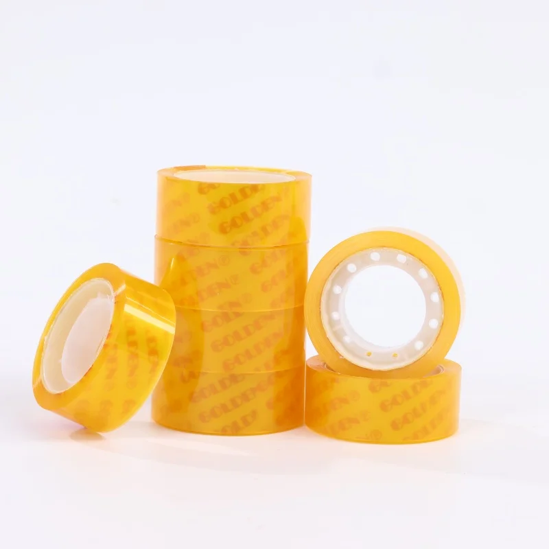 BOPP Stationery Tape Small Adhesive Packing Golden Tape For Students and Kids School Use