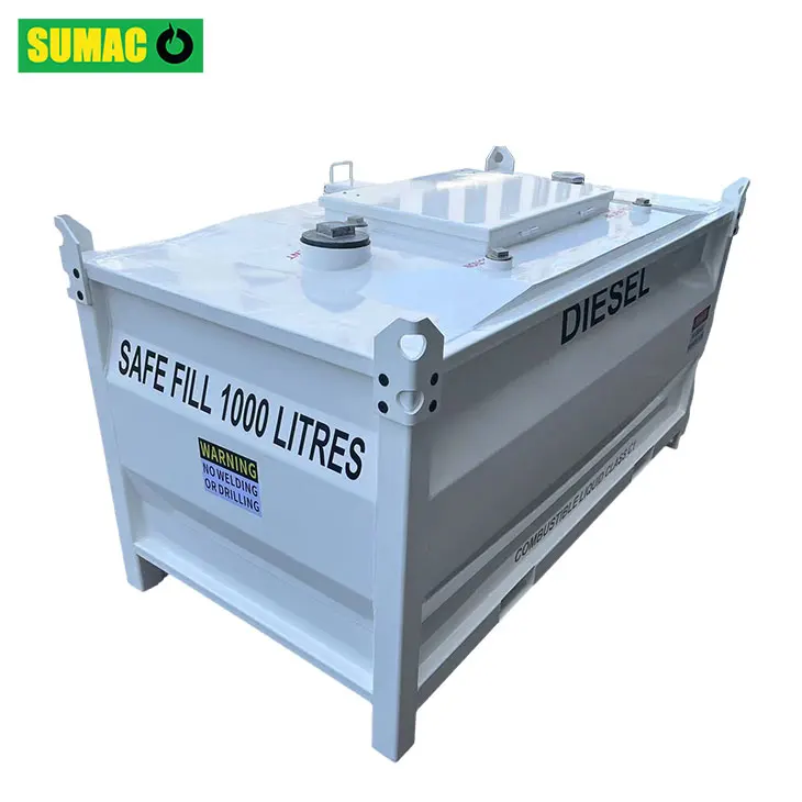Sumac 1500 Liters 1000L-5000L Mobile Carbon Steel Portable Fuel Cube Diesel Transfer IBC Tank For Generator Sale For Australia