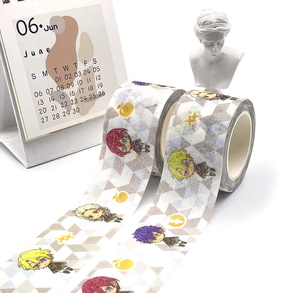 Manufacturer Custom Make Perforated Colour Solid Silver Foil Printing Washi Paper Tape For Gifts