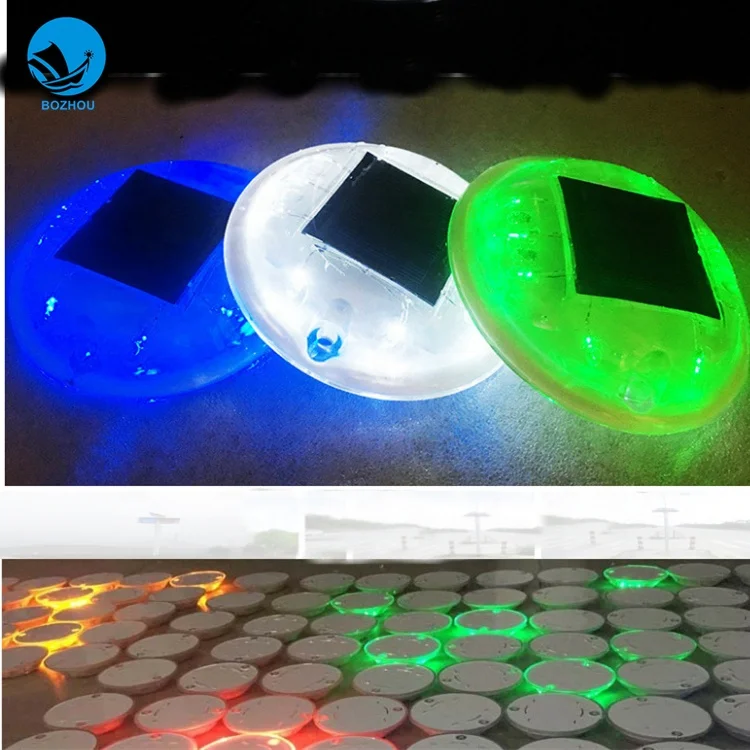 Светодиодная световая сигнальная лампа на земле круглая Солнечная Дорожная