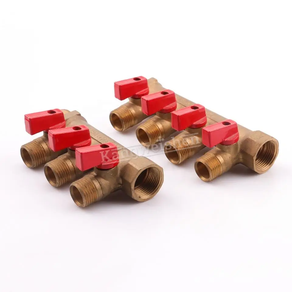 Brass Material Heating Manifold Manifold Valve Pex Manifold