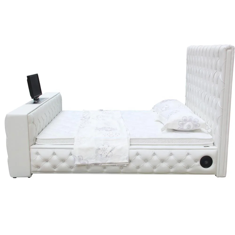 modern design TV bed king size bed bedroom leather bed frame
