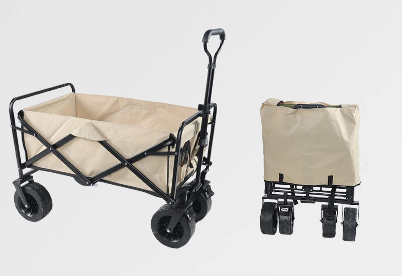 Widened Aircraft Tires High Wear-resistant Dining Outdoor Portable Trolley Cart Camping Foldable Trolley Utility Wagon Cart
