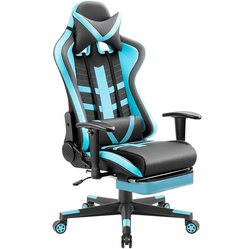 High Quality PU Leather Computer  Gaming Chair Silla Gamer Led RGB Racing Massage Gaming Chair With Lights