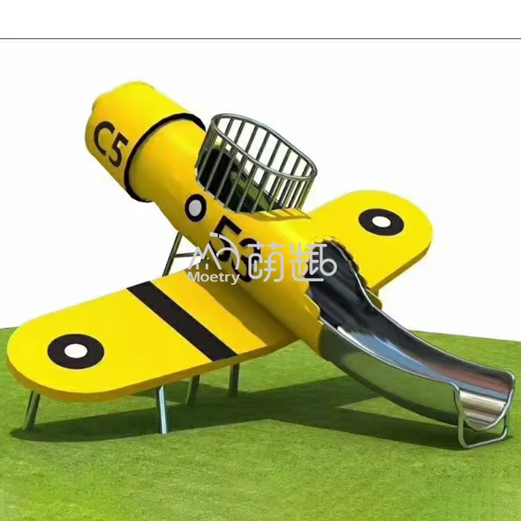 Moetry Kids airplane outdoor playground children helicopter slide for preschoolers plastic play set