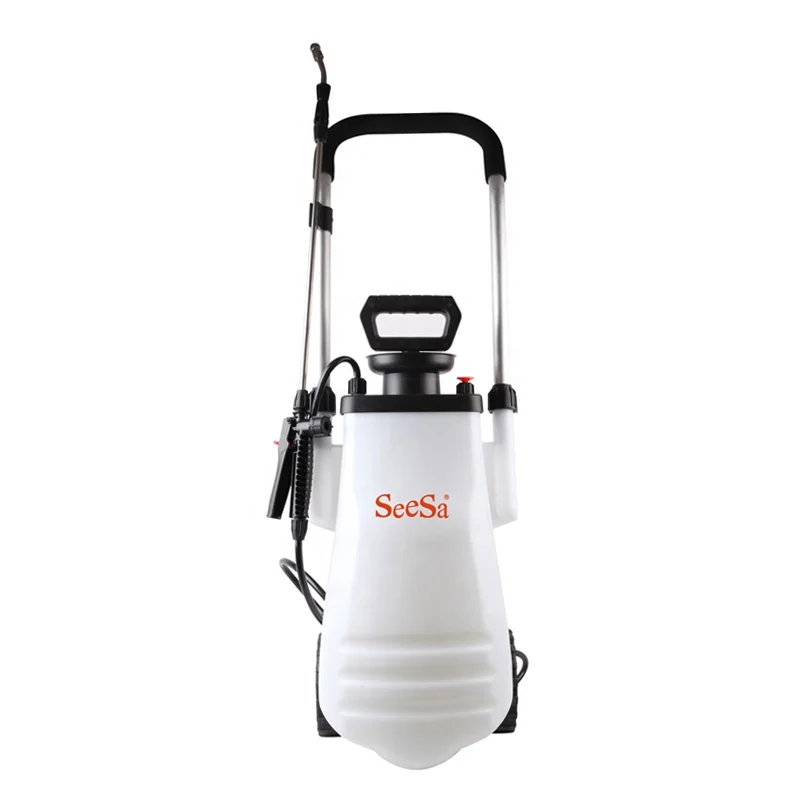 China SeeSa brand 4 gallon trolley cart pressure pump garden weed sprayer with wheels