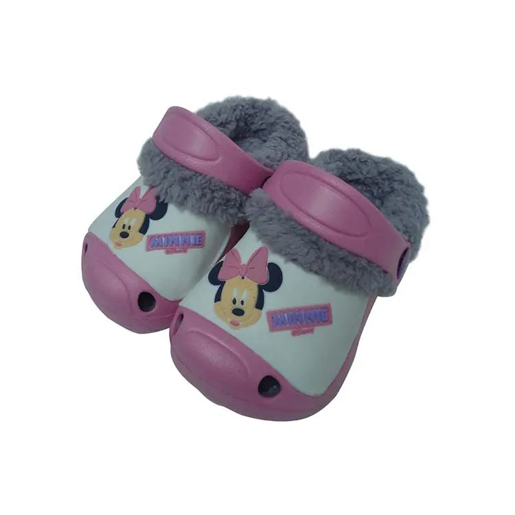 
ECO friendly custom warm indoor fur winter garden kid clogs 