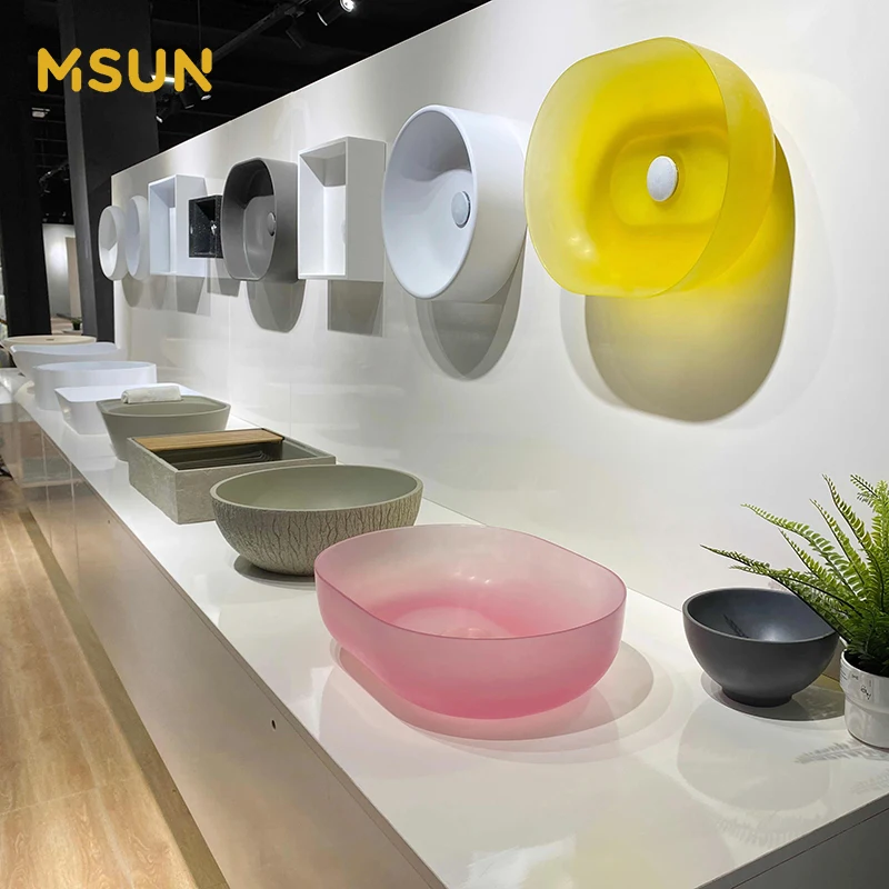 bathroom sinks handmade wash basin acrylic solid surface washing basin sink toilet