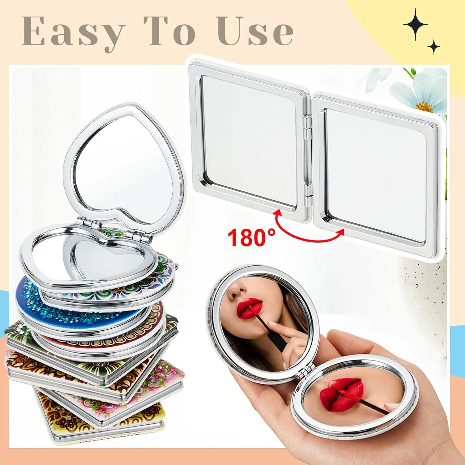 Custom 3d Diamond Frame Chrome Metallic Gel Mirror Painting Nails Wall Mirrors Walls Flower Paintings