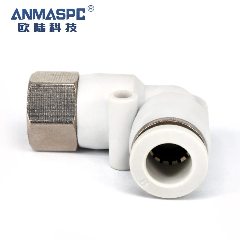 Factory Direct Supply L Form 90 Degree Bucking PC Plastic Pneumatic Air-work Cube Hose Coupling Pipe Reducer Connector Parts