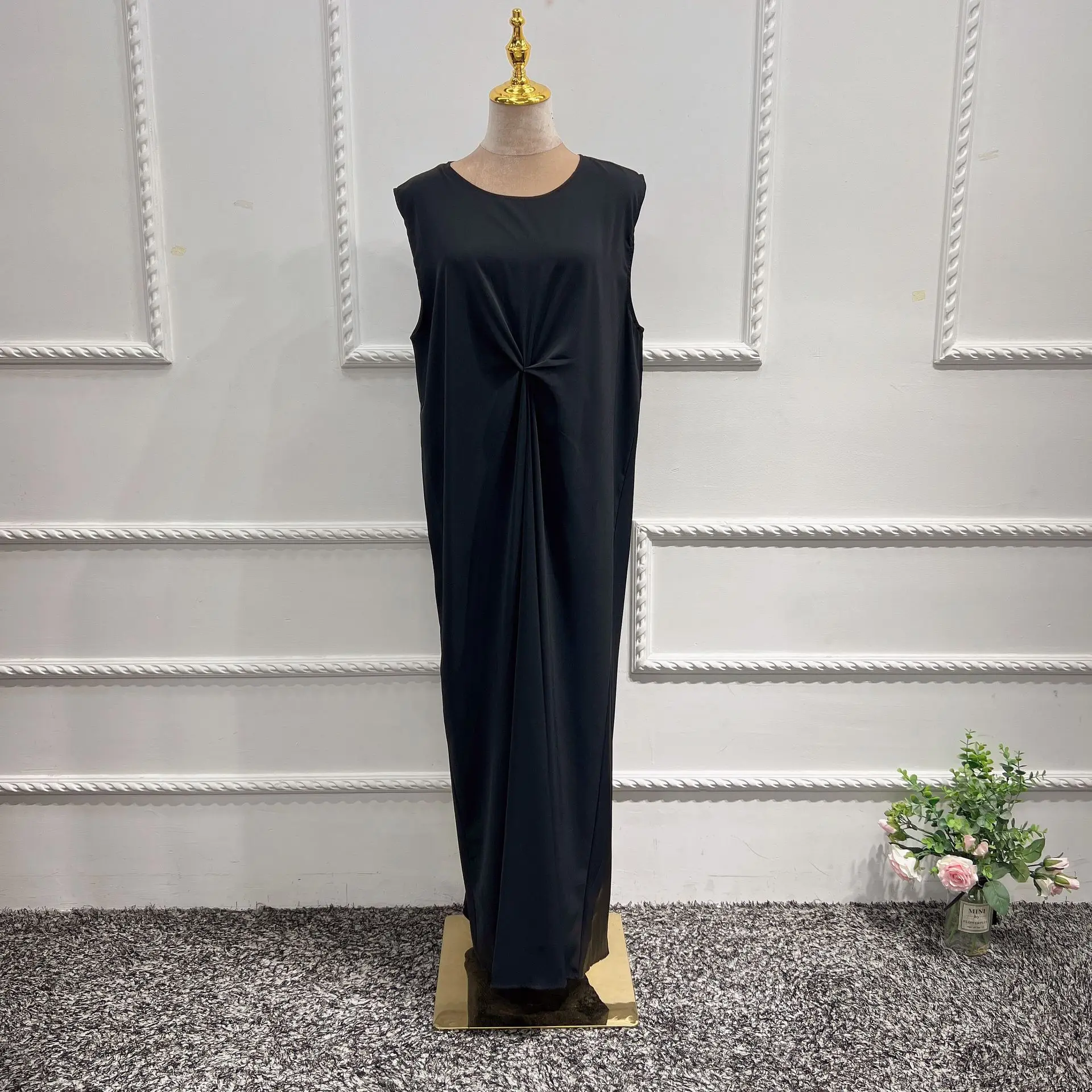 Abaya мусульманские платья мусульманская одежда для женщин хорошо сделанная без рукавов внутреннее платье Дубай