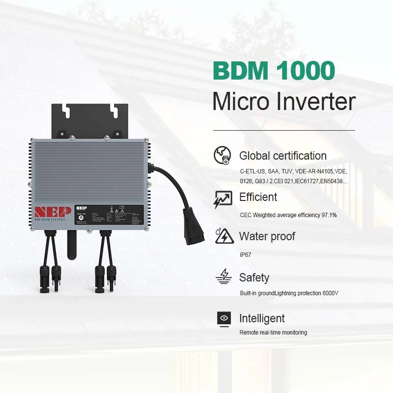NEP Micro inverter 1000W MPPT on grid solar grid tie Built in Wi-Fi monitoring balkonkraftwerk solar micro inverter